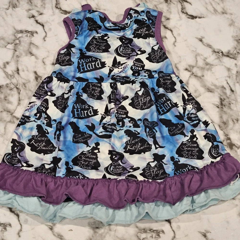 Girls Milksilk Inspirational Quote Dress Size 4T Sleeveless Ruffle‎